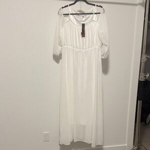 Chiffon White Maxi Dress